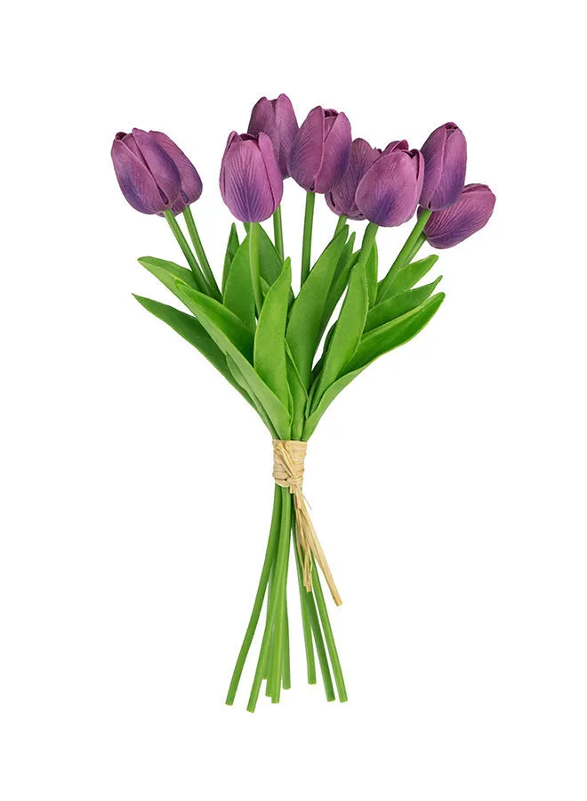 المد والجزر Faux Tulip Purple مادة فاخرة فريدة من نوعها لمنزل أنيق ومثالي بنفسجي 14 × 14 × 32 سم