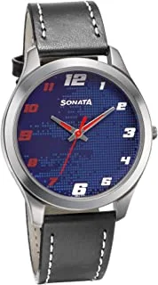Sonata RPM Water Resistant, Blue Dial Analog Watch for Men 77063SL07