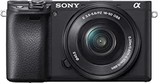 Sony Alpha 6400 Full-frame Camera with SEL1650 interchangeable lens 16-50mm, 24.2MP, Black, ILCE6400LB KSA Version With KSA Warranty Support