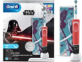 Oral-B Kids Electric Toothbrush Star Wars With Travel Case For 3 Years And Above, White