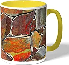 Colored rocks Coffee Mug by Decalac, Yellow - 19028