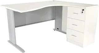 Mahmayi Stazion Modern Office Workstation Desk (140Cm)-W140Cms X D120Cms X H75Cms (White) Me1412Wh
