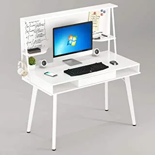 MAHMAYI OFFICE FURNITURE Ultimate Ct 3610 Modern Computer Desk Workstation, Sturdy Compact Studying Table For Home And Office (White)
