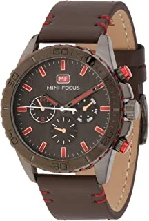 Mini Focus Mens Quartz Watch, Analog Display and Leather Strap - MF0007G.03