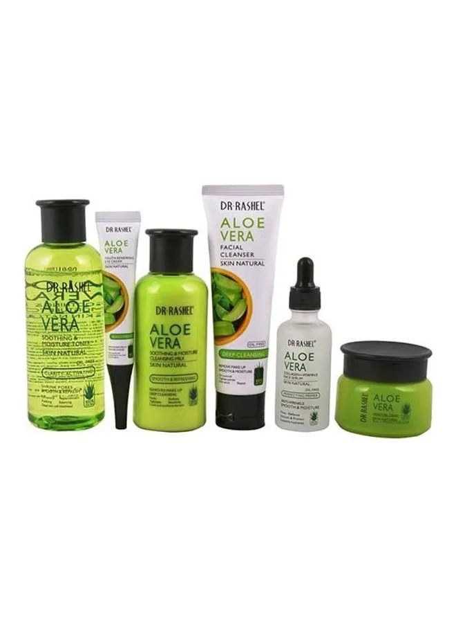 DR. RASHEL Pack Of 6 Aloe Vera Skin Natural Soothing & Moisture Skin Care Series 25grams