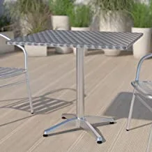 طاولة ألومنيوم مربعة للأماكن الخارجية مع قاعدة ، 31.5 بوصة من Flash Furniture