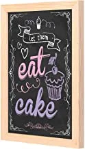 LOWHA let them eat cake Wall Art with Pan Wood framed Ready to hang for home, bed room, office living room Home decor hand made wooden color 23 x 33cm By LOWHA