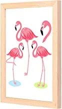 LOWHA standing flamingo Wall Art with Pan Wood framed Ready to hang for home, bed room, office living room Home decor hand made wooden color 23 x 33cm By LOWHA