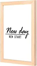 لوحة جدارية LOWHa New Day New Start مع مقلاة خشبية مؤطرة جاهزة للتعليق للمنزل وغرفة النوم والمكتب وغرفة المعيشة والديكور المنزلي مصنوع يدويًا بألوان خشبية 23 × 33 سم من LOWHa