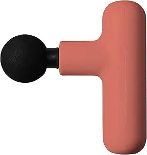 LOLA Portable Massage Gun - Lightweight Compact Quick Muscle Therapy Gun - 4 Interchangeable Heads / 4 Massage Speeds up to 3000 RPM Fast Charge Li-Ion 2000mAh Type-C - Coral