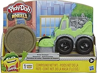 Play-Doh Wheels Mini Street Sweeper Toy Truck With 1 Can Of Non-Toxic Play-Doh Stone-Colored Buildin' Compound