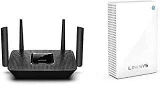 Linksys Mr8300-Me Ac2200 Tri-Band Mesh Wifi Router, Speed, Up To 1,500 Sq.Ft,with Whw0101P,Whole Home Mesh Wifi Extender white