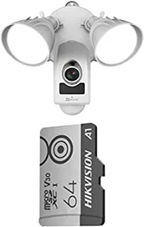 كاميرا EZVIZ LC1 Smart Security Light + بطاقة Hikvision Micro SD 64G / MicroSDXC ™ / 64GB / TLC / C10 ، U1 ، V30 سرعة قراءة تصل إلى 95 ميجابايت / ثانية ، وسرعة كتابة 55 ميجابايت / ثانية