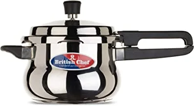 BRITISH CHEF Stainless steel pressure cooker 3.5l with induction base silver