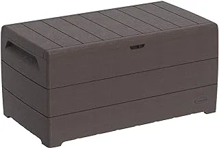 Cosmoplast Plastic Cedargrain Deck Storage Box 416 Liters For Indoors And Outdoors ( Dark Brown)