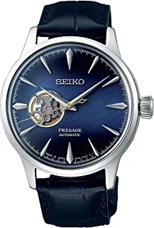 Seiko Presage Leather Band Analog Watch for Men Blue Dial SSA405J1, blue, 41, Mechanical