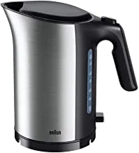 Braun Kettle, Stainless Steel, 3000W, 1.7L, Washable Anti Scale Filter, Double Sided Window, WK5110BK, Silver