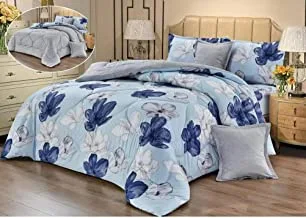 Hours Floral Comforter Set Two Faces 6 Pieces Shereen-03A King Size