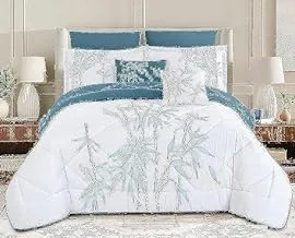 Hours 8-Pieces Embroidered Comforter Set Hours-129A King Size