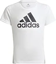adidas Adidas Designed To Move Girl's T-Shirt,White/Black,Size 6-7 Y