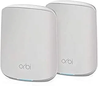 NETGEAR Orbi Mesh WiFi System (RBK352) | راوتر شبكة WiFi 6 مع موسع قمر صناعي | تغطية شبكة WiFi للمنزل بالكامل بنطاق مزدوج تصل إلى 2500 قدم مربع و 30 جهازًا | AX1800 WiFi 6 (حتى 1.8 جيجابت في الثانية)