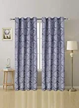 Home Town Print Jacquard/Polyester Black Out Blue/Grey Curtain,135X240Cm