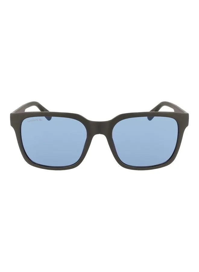 LACOSTE Men's Full Rim Injected Modified Rectangle Sunglasses L967S 5519 (010) Matte Charcoal Black