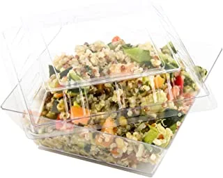 100-CT Disposable Clear Lid for Large Kova Geometric Bowl: Perfect for Restaurants and Take-out - Eco-Friendly Recyclable Salad Bowl Lid - Restaurantware