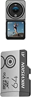 DJI Action 2 Dual-Screen Combo WITHOUT Magnetic Protective Case + Hikvision Micro SD Card 64G/ MicroSDXC™/64GB/TLC/C10,U1,V30 Up to 95MB/s read speed, 55MB/s write speed