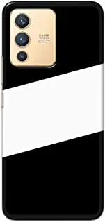 Khaalis Colorband Pattern Black matte finish designer shell case back cover for Vivo V23 - K208079