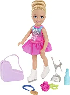 Barbie Chelsea Can Be Playset with Blonde Chelsea Ice Skater Doll (6 Inches), Carry Case, Bouquet, Medal, Trophy, Gift for Ages 3 Years Old & Up