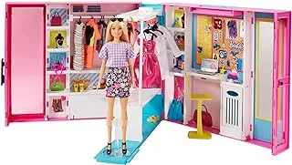 Barbie Dream Closet With Blonde Barbie Doll & 25+ Pieces, Includes 4 Outfits, Gift For Kids 3 To 7 Years Old Gbk10