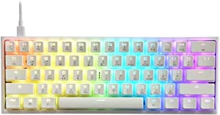 Magic-Refiner MK25 RGB لوحة مفاتيح ميكانيكية صغيرة باللون الأزرق مع اللغة العربية ، أبيض