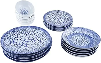 Kutahya Nano 24-Piece Porcelain Dinner Set Nnzg24Y2880201 (White & Blue)
