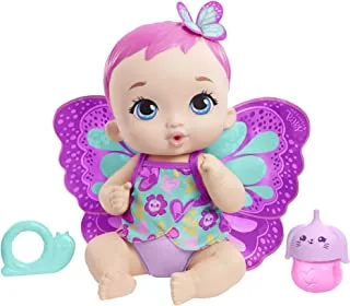 ​My Garden Baby Feed and Change Baby Butterfly Doll (30-cm), with Reusable Diaper, Removable Clothes & Wings, Great Gift for Kids Ages 3Y+ GYP10