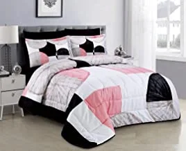 HOURS Medium Filling Floral Comforter 6Piece Set By Hours King Size Multicolour Miriam-21
