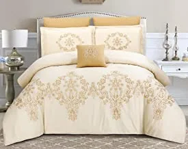 Hours 8-Pieces Embroidered Comforter Set Clara-03A King Size