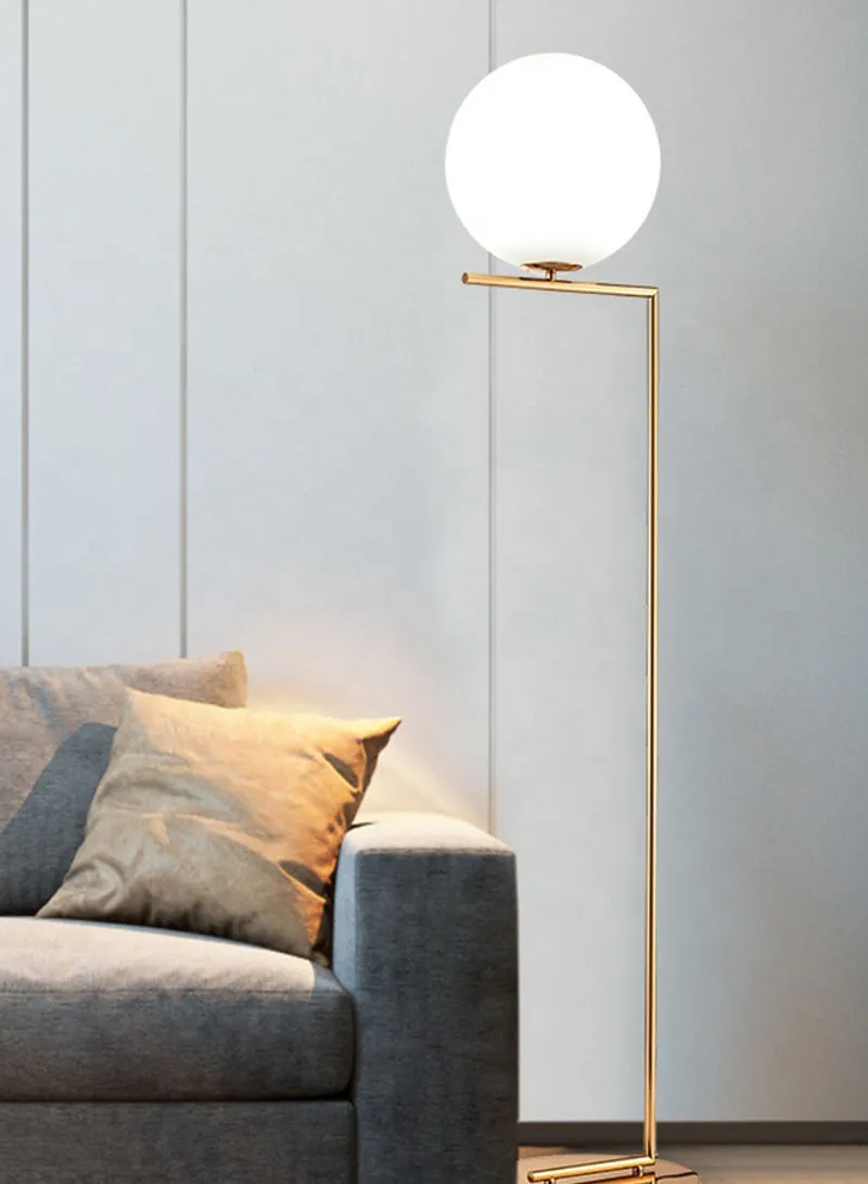 Switch Nordic Style LED Glass Floor Lamp box size37 x 37 x 37cm, Gold/White 45 x 34 x 162cm