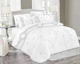 Hours 7-Piece Lace Embroidery Comforter Set,Lisa-012