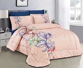 HOURS Medium Filling Floral Comforter 6Piece Set By Hours King Size Multicolour Miriam-17