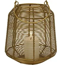 Home Town Lantern Metal Gold Candle Holder، 18.5X17 سم