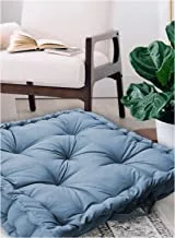 Home Town Plain Micro Fibre Square Grey Floor Cushion,60X60Cm
