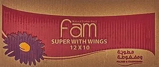 Fam Maxi Sanitary Pad Folded with Wings Super 10 pads, 12 Packs