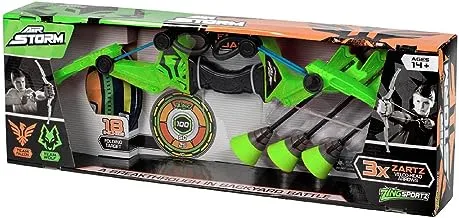 Zing Air Storm AS300 Z-Tek Bow Pack, 1 Orange Bow, 2 Orange Zonic Whistle Arrows and 2 Orange Suction Cup Arrows, Shoots Arrows Up to 155 Feet