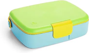 Munchkin Lunch Bento Box With Stainless Steel Utensils Blue&Green - Munchkin Bento Lunch Box with Stainless Steel Utensils Blue and Green
