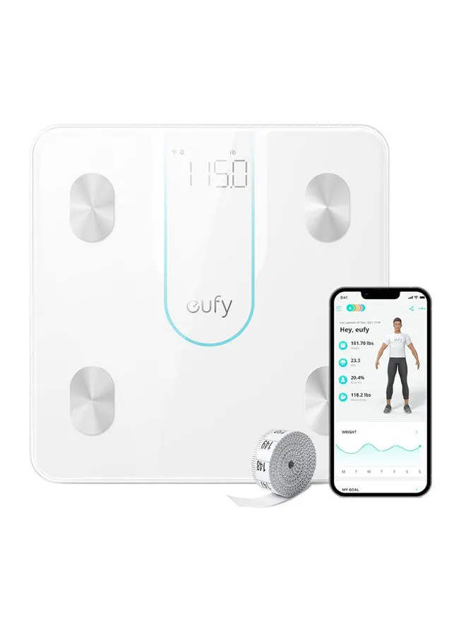 eufy Digital  Smart Scale P2  with Wi-Fi and Bluetooth white