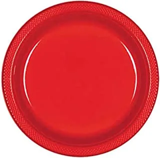 Apple Red Plastic Plates 7in, 20pcs