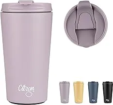 Citron- Double Wall Vacuum Insulated Coffee Travel Mug | For Hot & Cold Drinks | BPA Free & Leak Proof- 420ml Purple