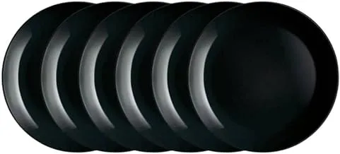 Luminarc Diwali Soup Plate,6Pc Set Black-Made in France, 20cm (7 3/4