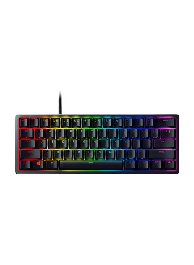 مفاتيح بصرية صغيرة من RAZER Huntsman () 60٪ لوحة مفاتيح للألعاب Chroma RGB Lighting ، PBT Keycaps ، ذاكرة داخلية - سلكية